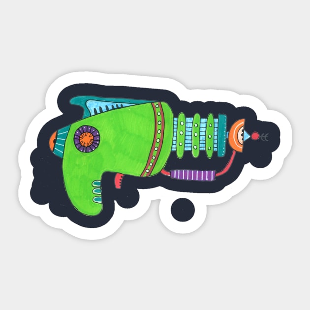 Green Alien Pistol Sticker by DoodlesAndStuff